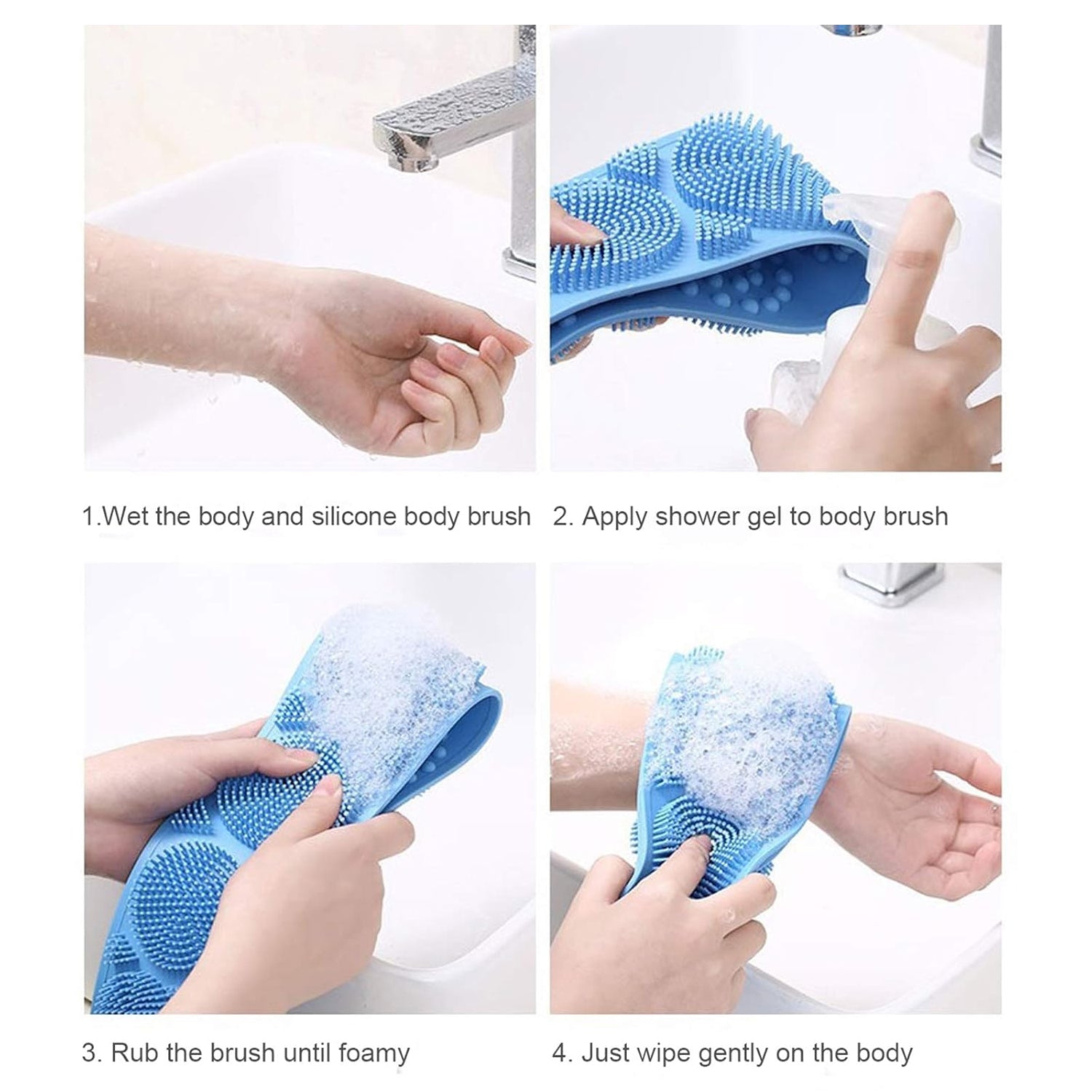Silicone Body Scrubber Silicone Bath Body Brush (1 Pc  25 Inch) Silicone Body Scrubber Silicone Bath Body Brush (1 Pc  25 Inch)
